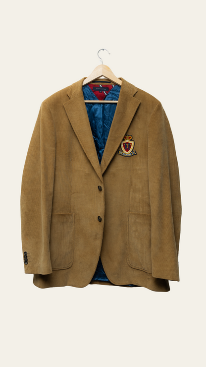 Tommy Hilfiger Brown Velvet Crest Blazer