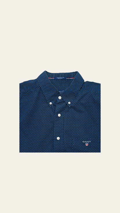 Gant Blue Dotted Broadcloth Shirt