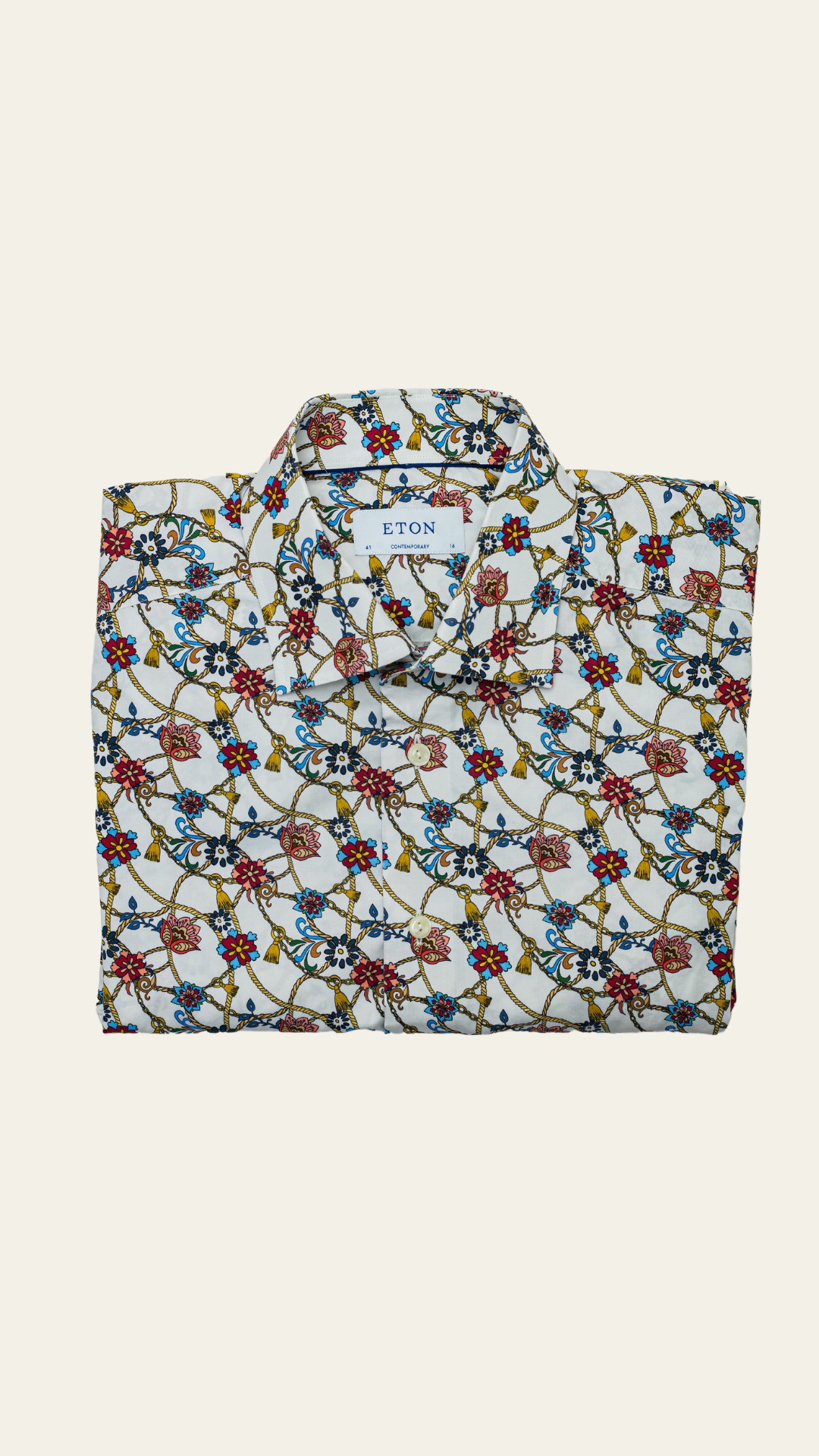 Eton Contemporary White Flower Shirt