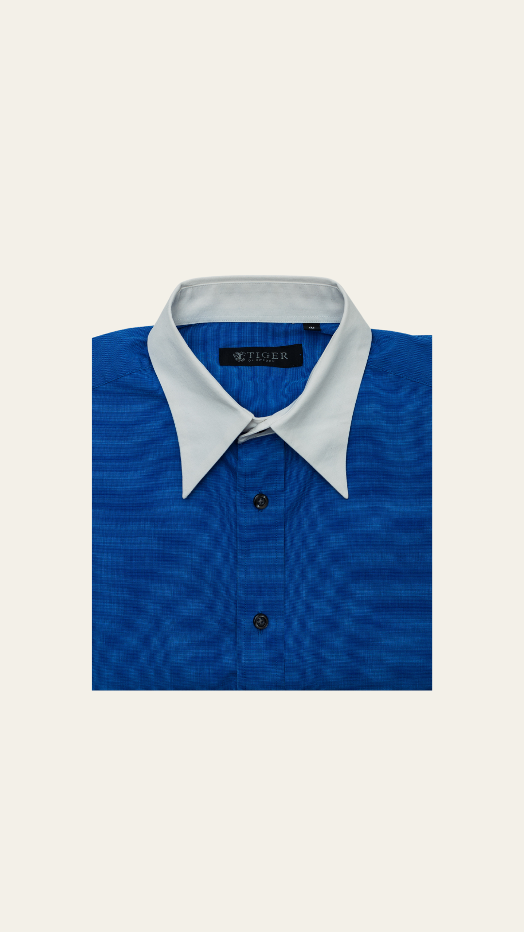 Tiger of Sweden Blue &amp; White Contrast Collar Shirt