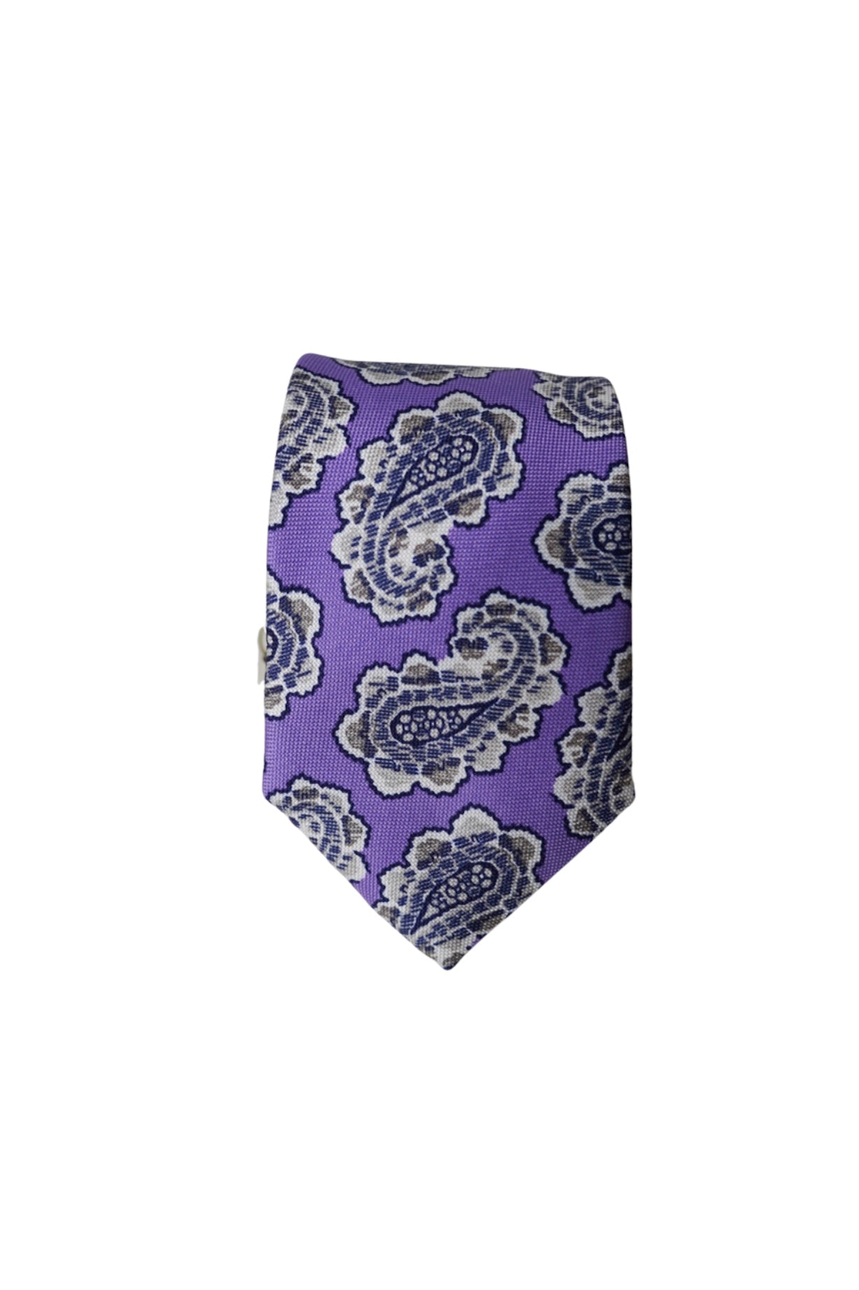 Eton Purple Paisley Print Silk Tie