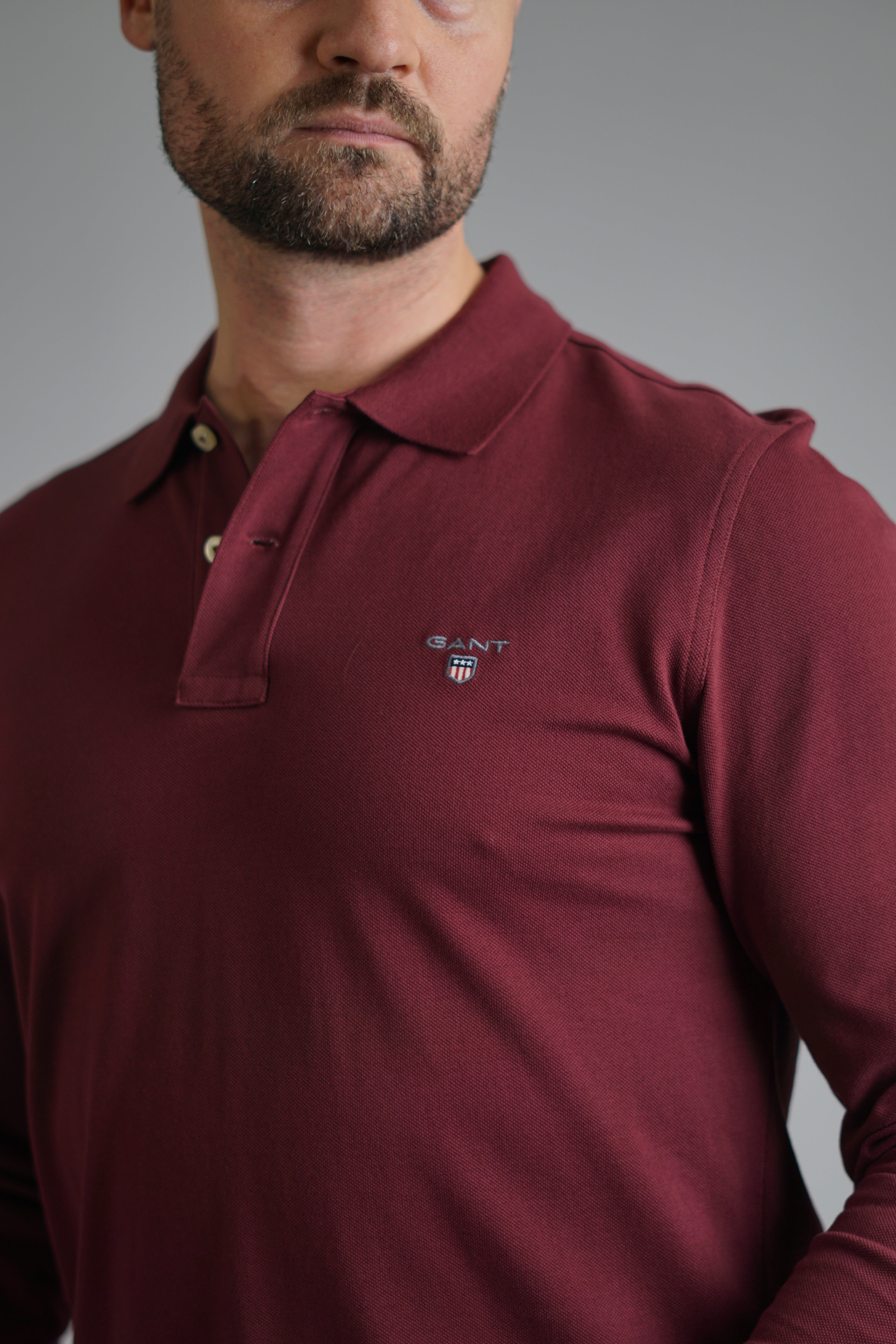 Sleeved Fit Bordeaux-Red Long Shirt – Copenhagen Polo A Gant Regular Grade