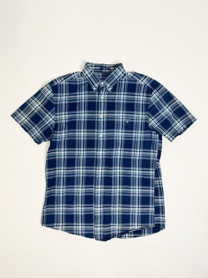 Gant Blue Telltail Indigo Madras Checkered Short Sleeved Shirt