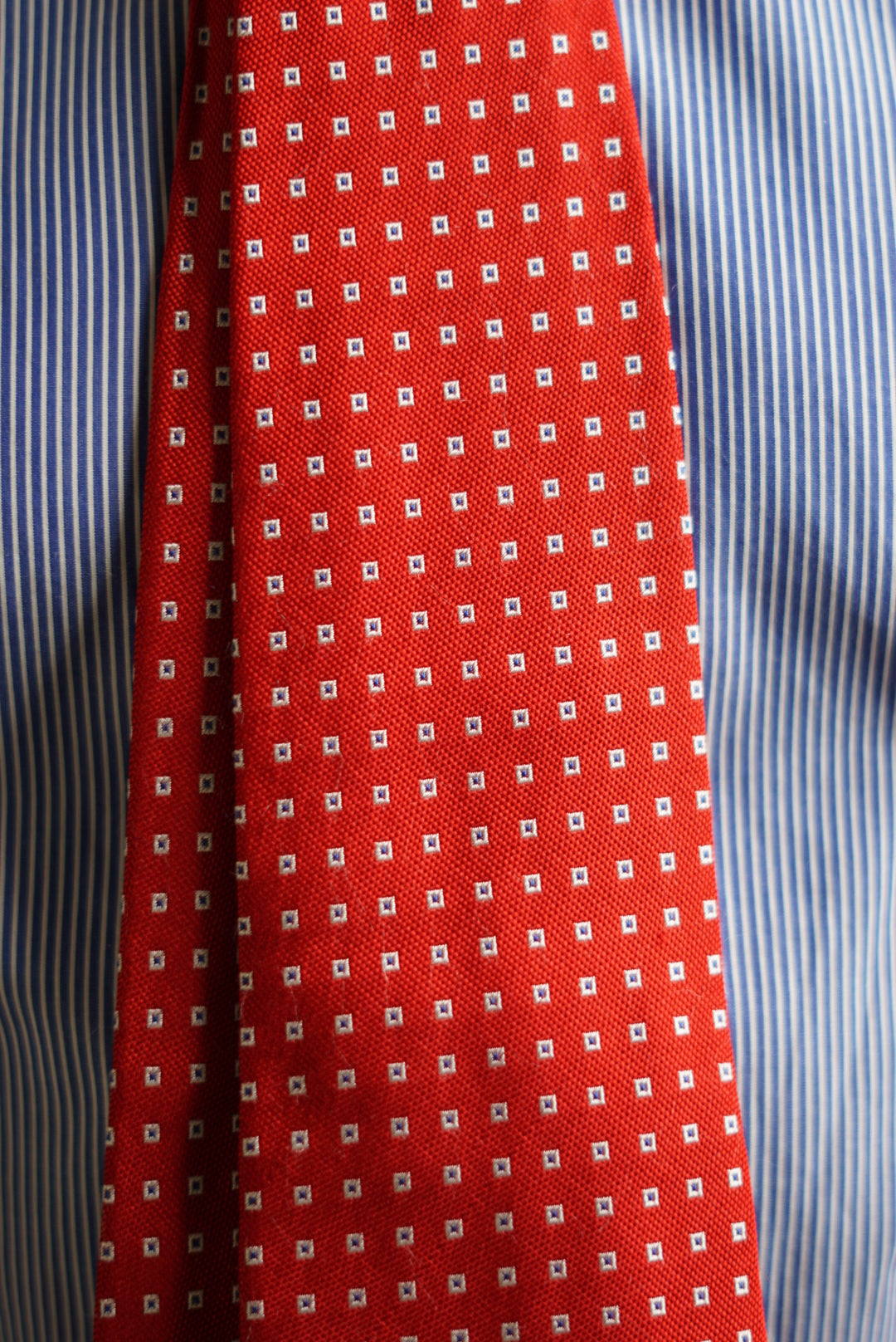 Mulberry Red Square Dotted Silk Tie