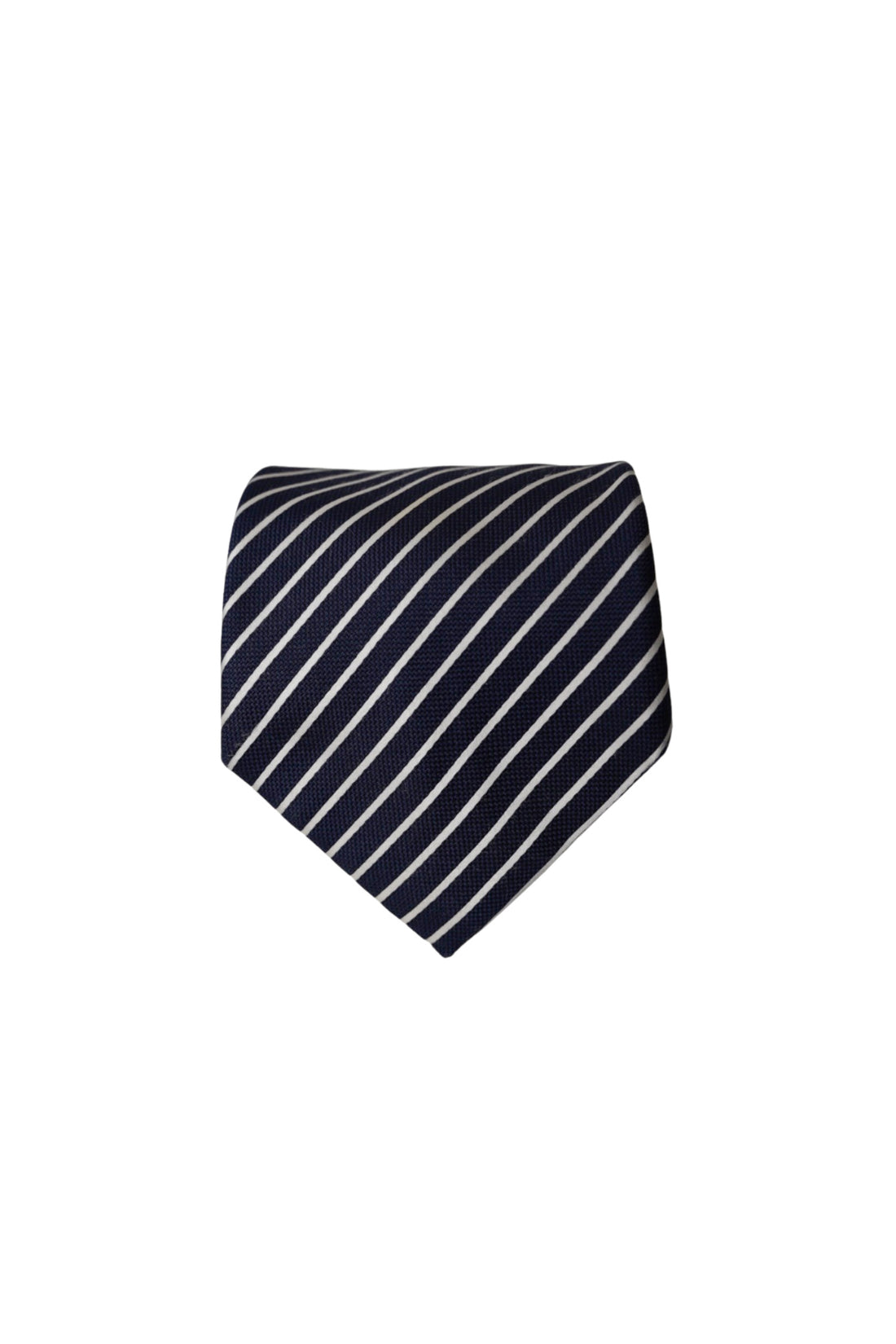 Pal Zileri Navy and White Stripet Silk Tie
