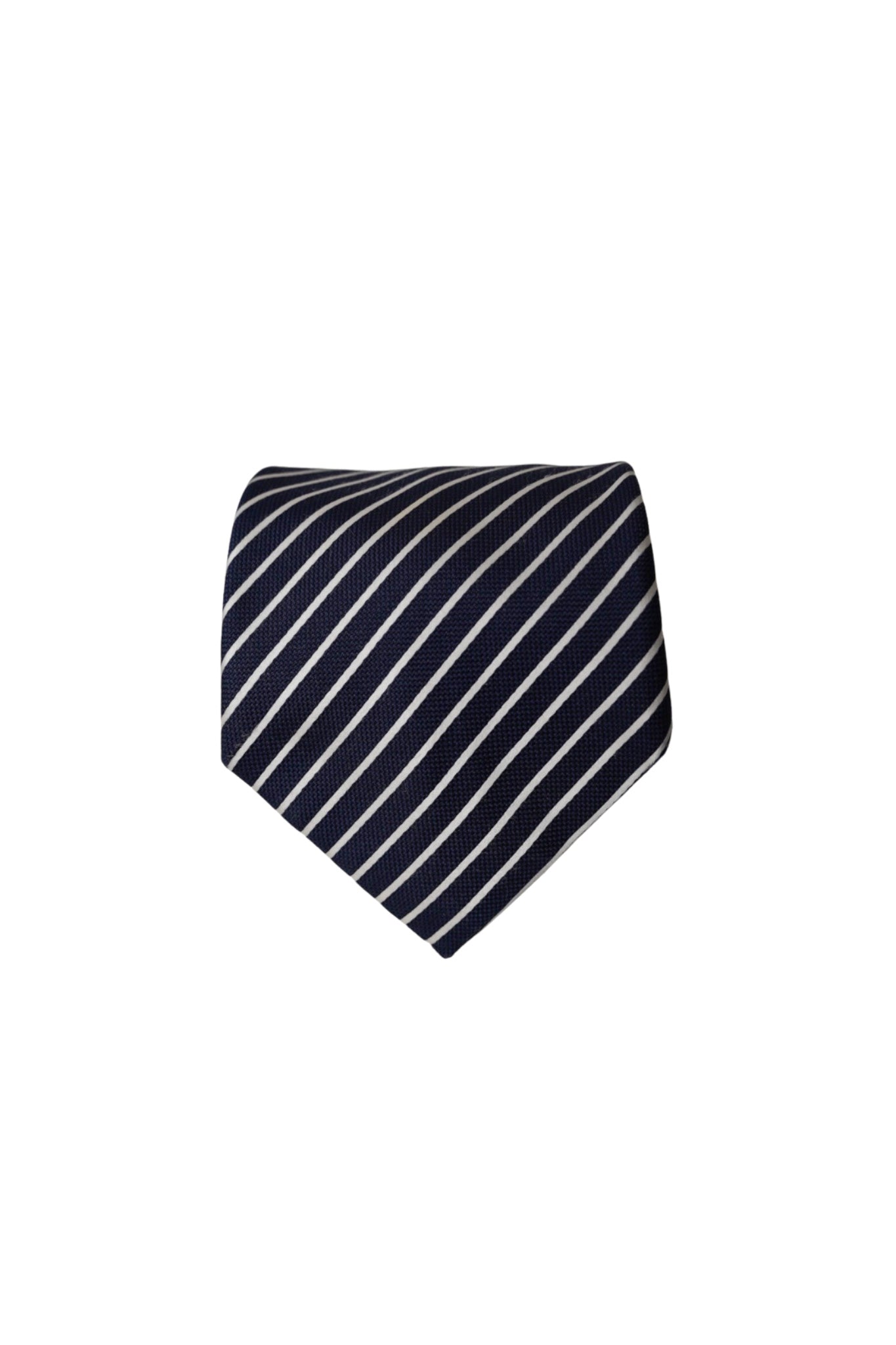 Pal Zileri Navy and White Stripet Silk Tie