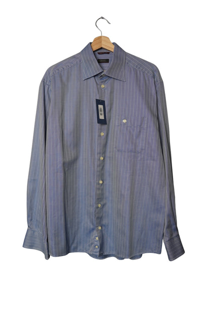 Eton Light Blue Striped Wrinkelfree Cotton Shirt