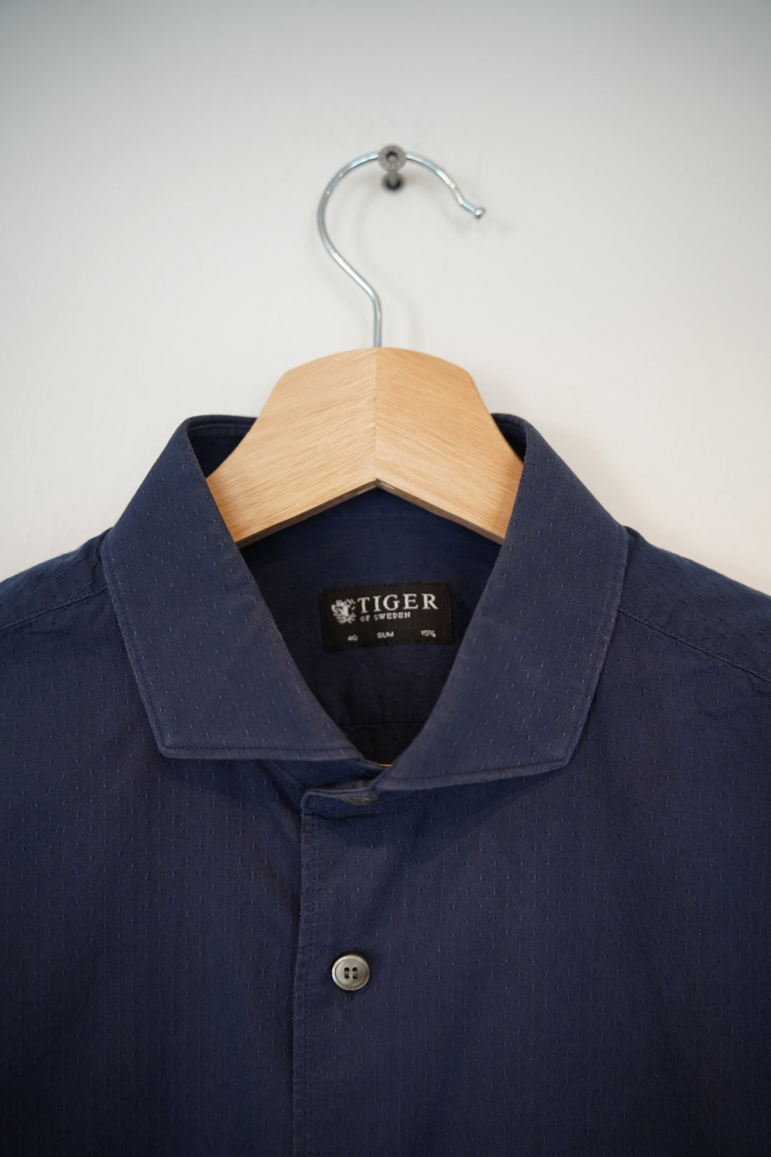 Tiger of Sweden Darkblue Dotted Slim Cotton Shirt