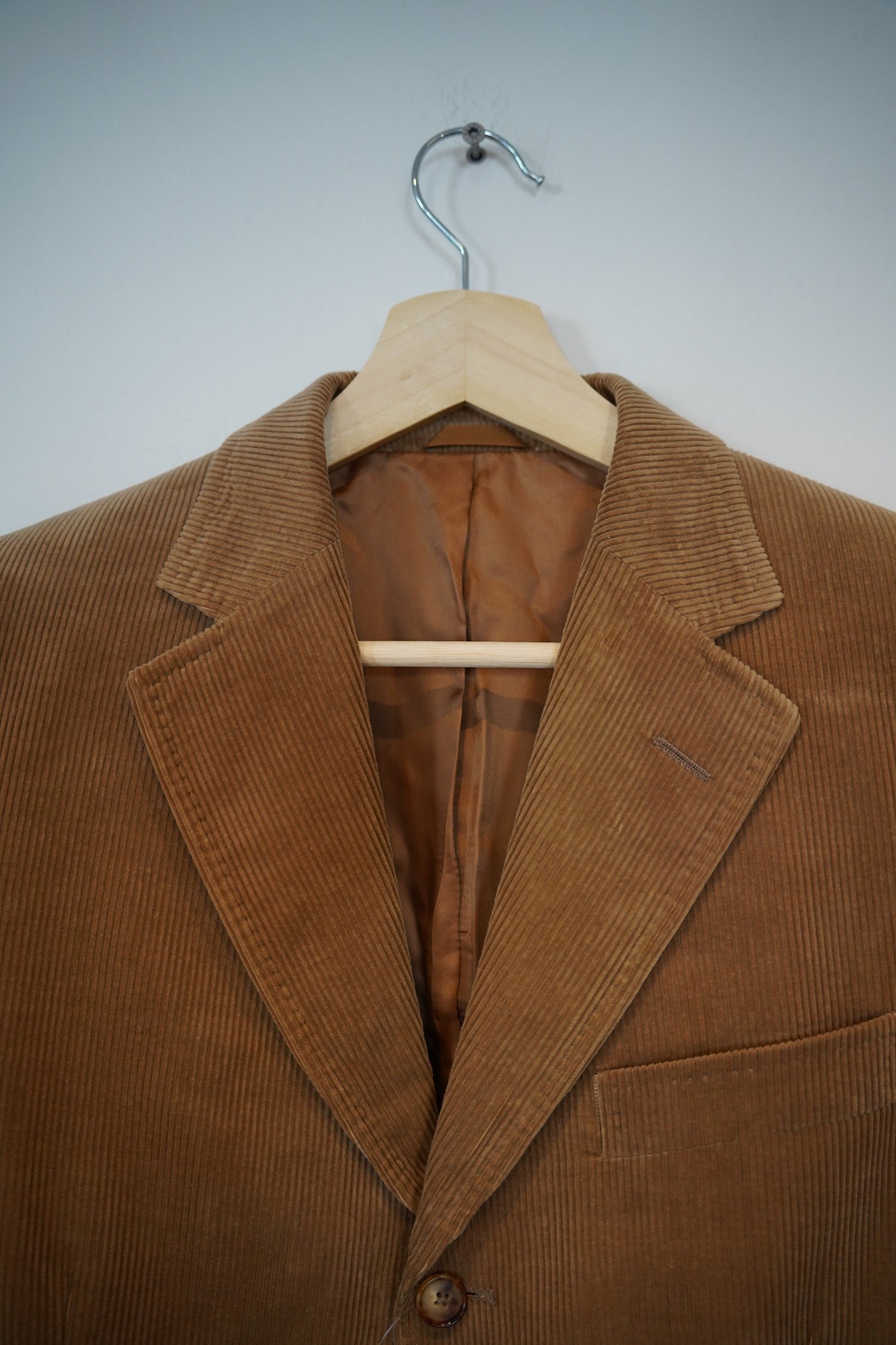 Ermenegildo Zegna Brown Simon Gray Corduroy Cotton and Cashmere Blazer