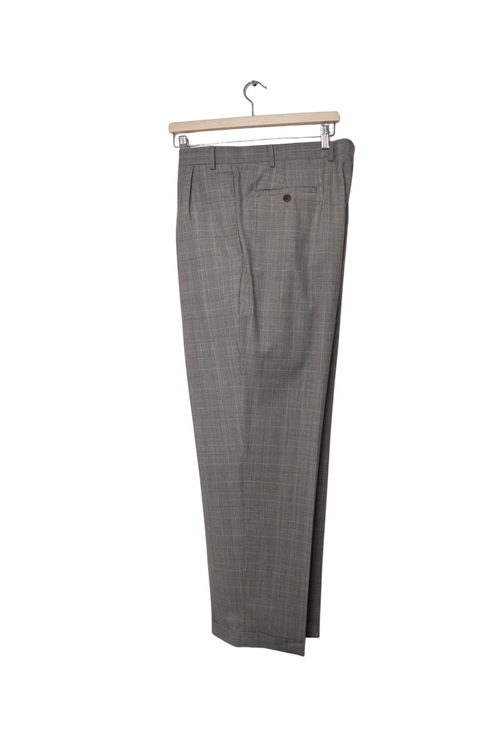 Ralph Lauren Green Label Grey Checkered Wool and Cashmere Dress Pant