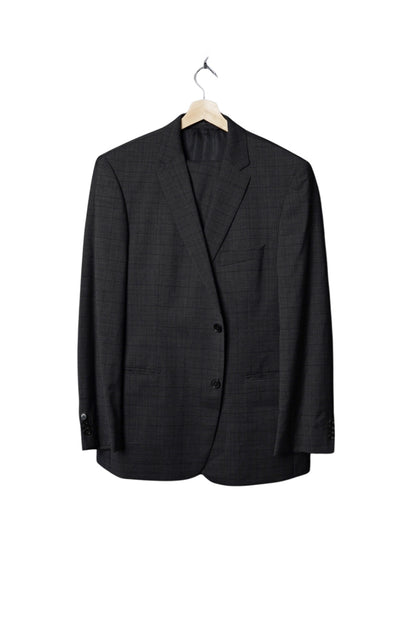 Hugo Boss Dark Grey Checkered Strech Virgin Wool Suit