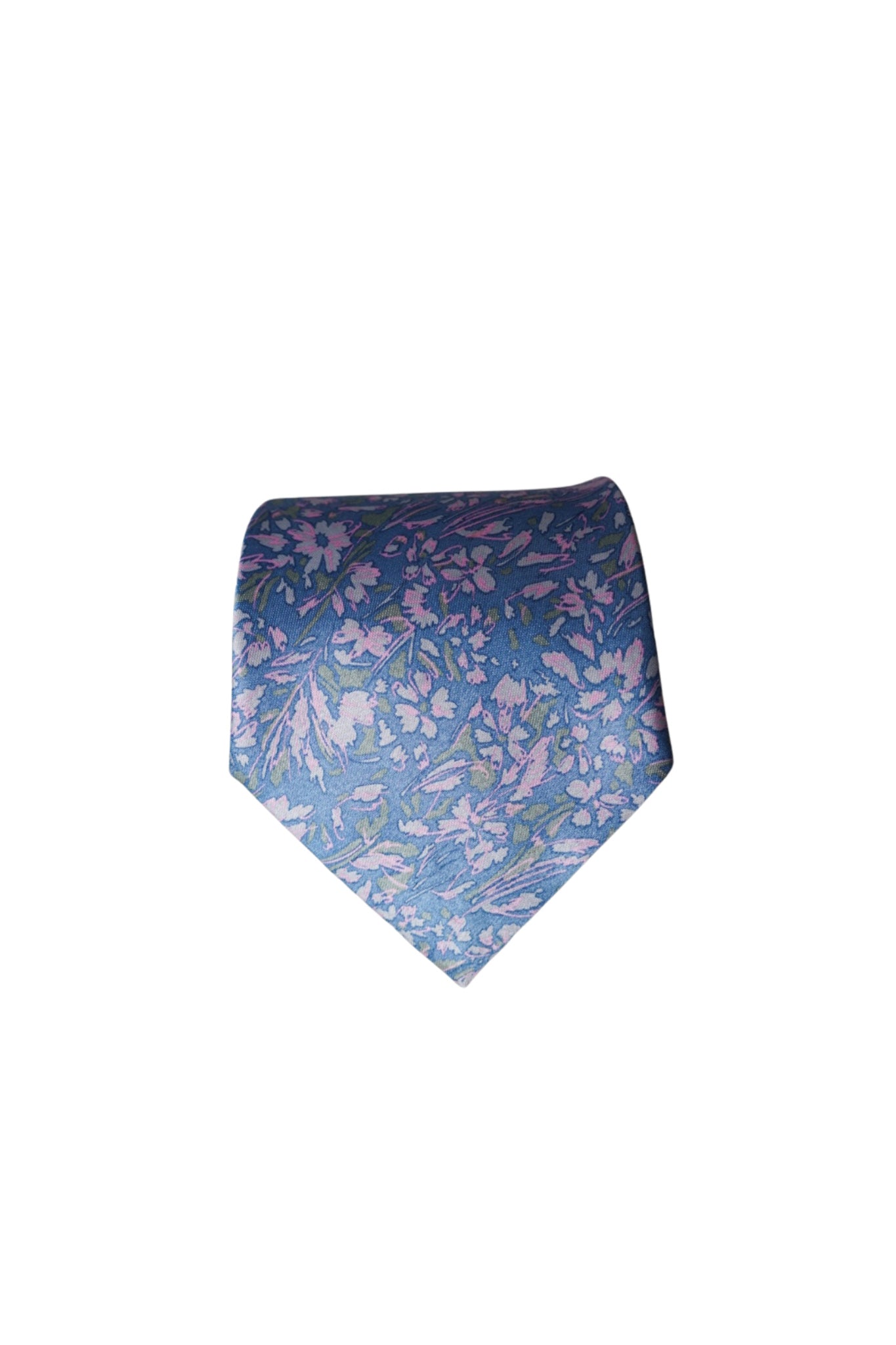 Lorenzo Medici Vintage Blau und Rosa Blumen Candy Krawatte