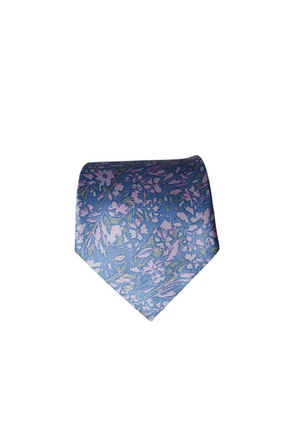 Lorenzo Medici Vintage Blau und Rosa Blumen Candy Krawatte