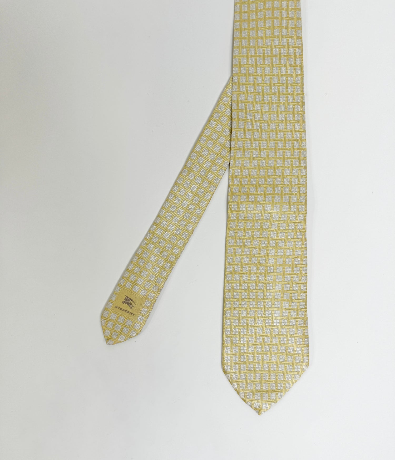 Burberry Yellow Vintage Silk Tie