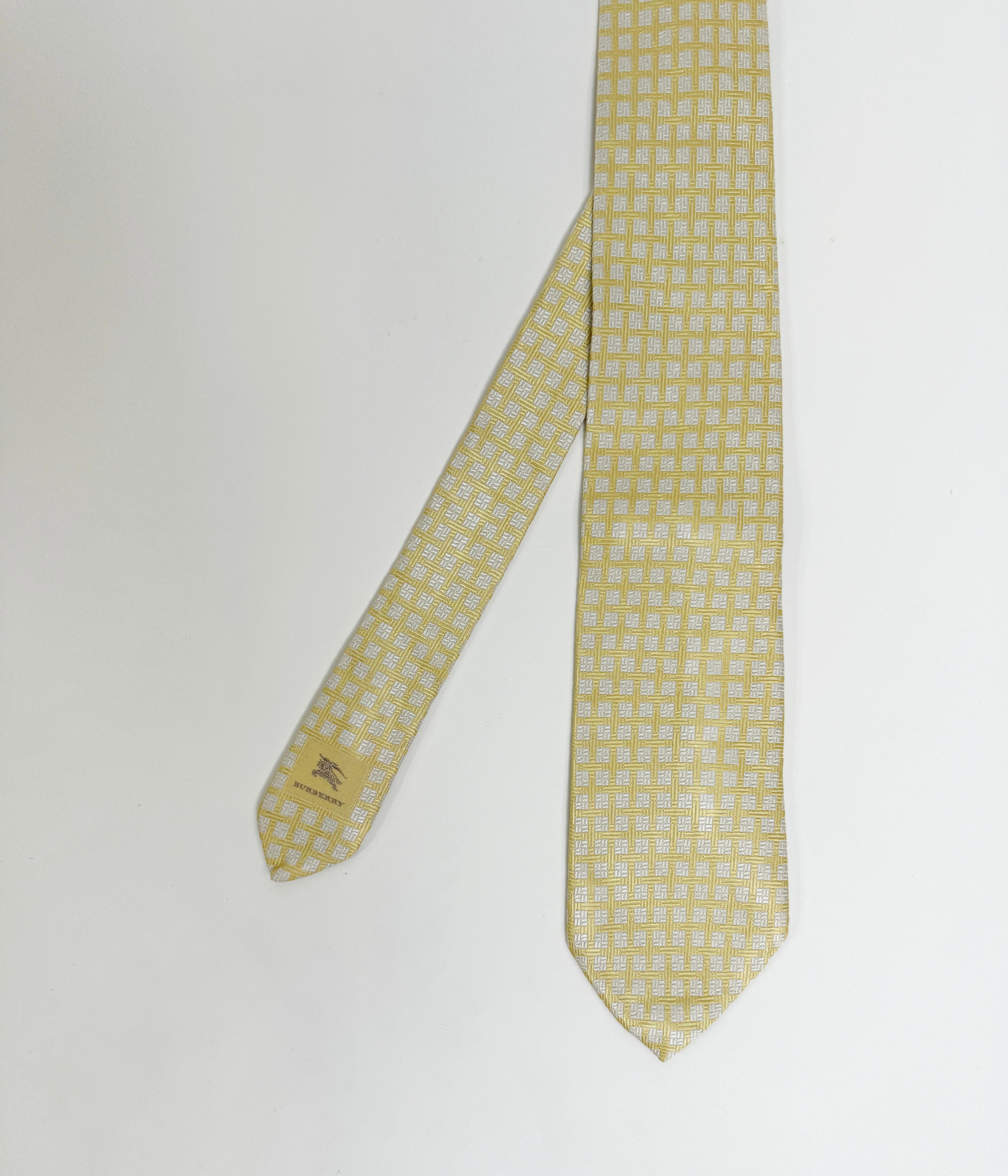 Burberry Yellow Vintage Silk Tie