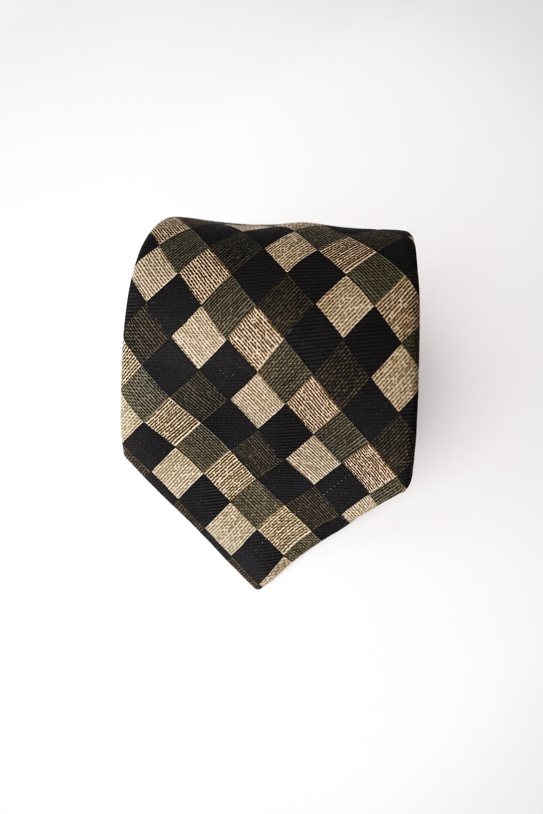 Cerruti Paris Green and Dark Square Vintage Tie