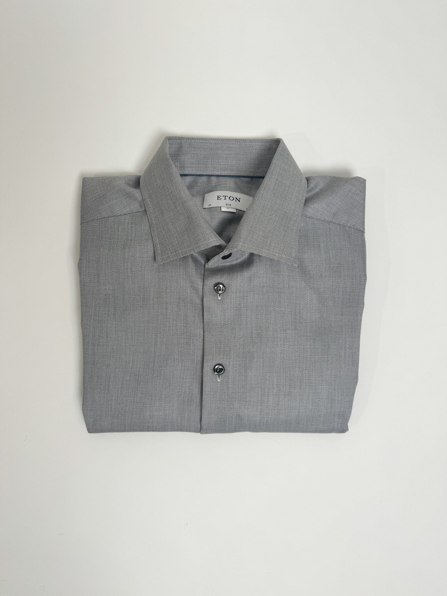 Eton Grey Slim Cotton Shirt