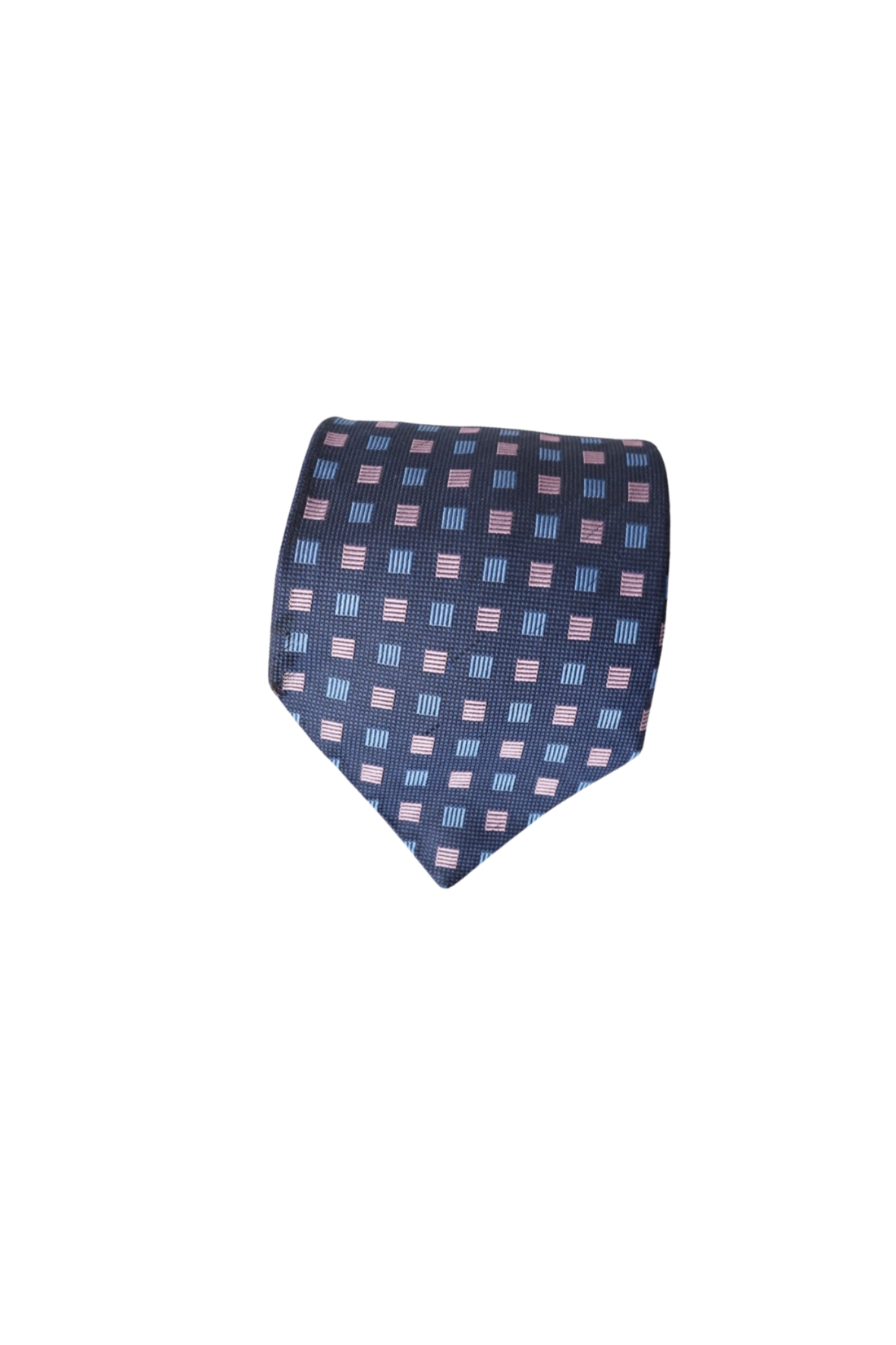 Hilditch &amp; Key Navy and Purple Square Dotted Silk Tie