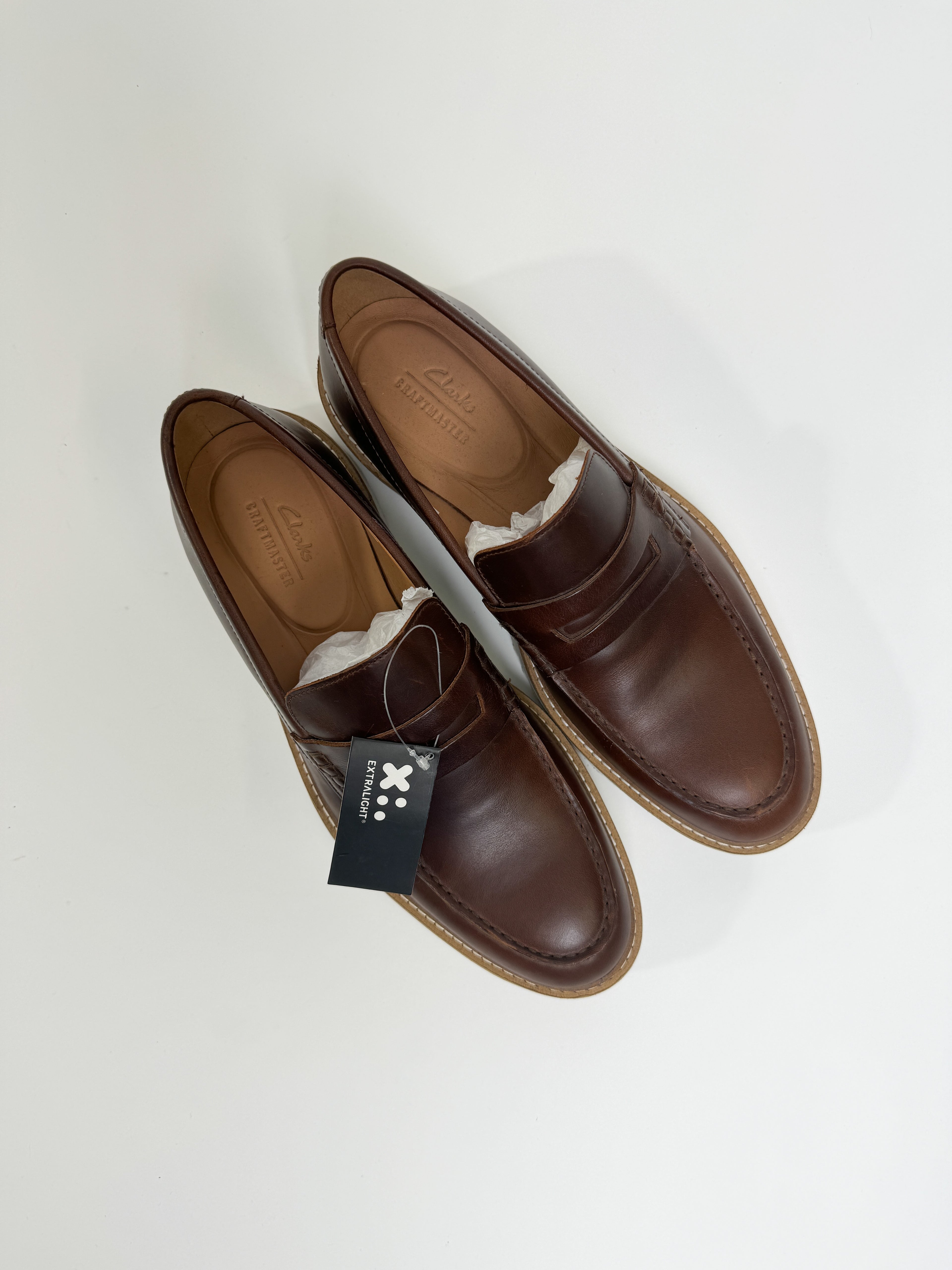 Clarks Dark Tan Leather Loafers