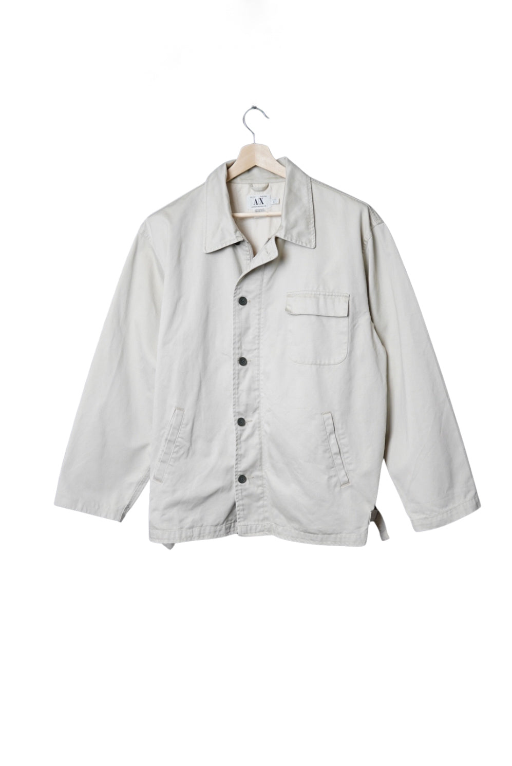 Armani Exchange Beige Zip Cotton Bomber Jacket