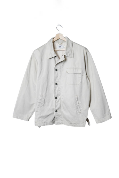 Armani Exchange Beige Zip Cotton Bomber Jacket