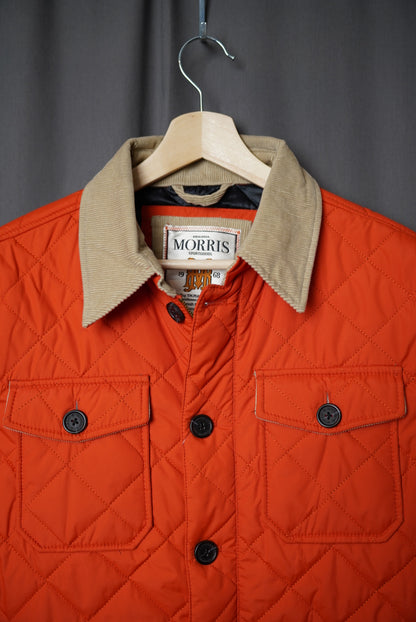 Morris Orange Button and Zip Quilted Jacket