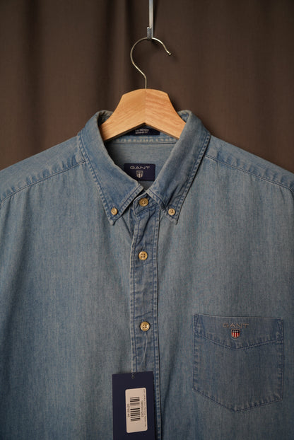 Gant Light Blue Denim The Indigo Regular Cotton Button Down Shirt