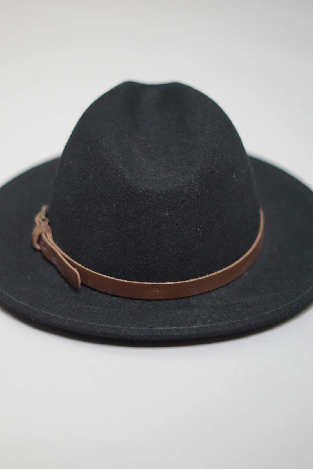 Wool Chrushable Water Repellent Black Fedora Hat