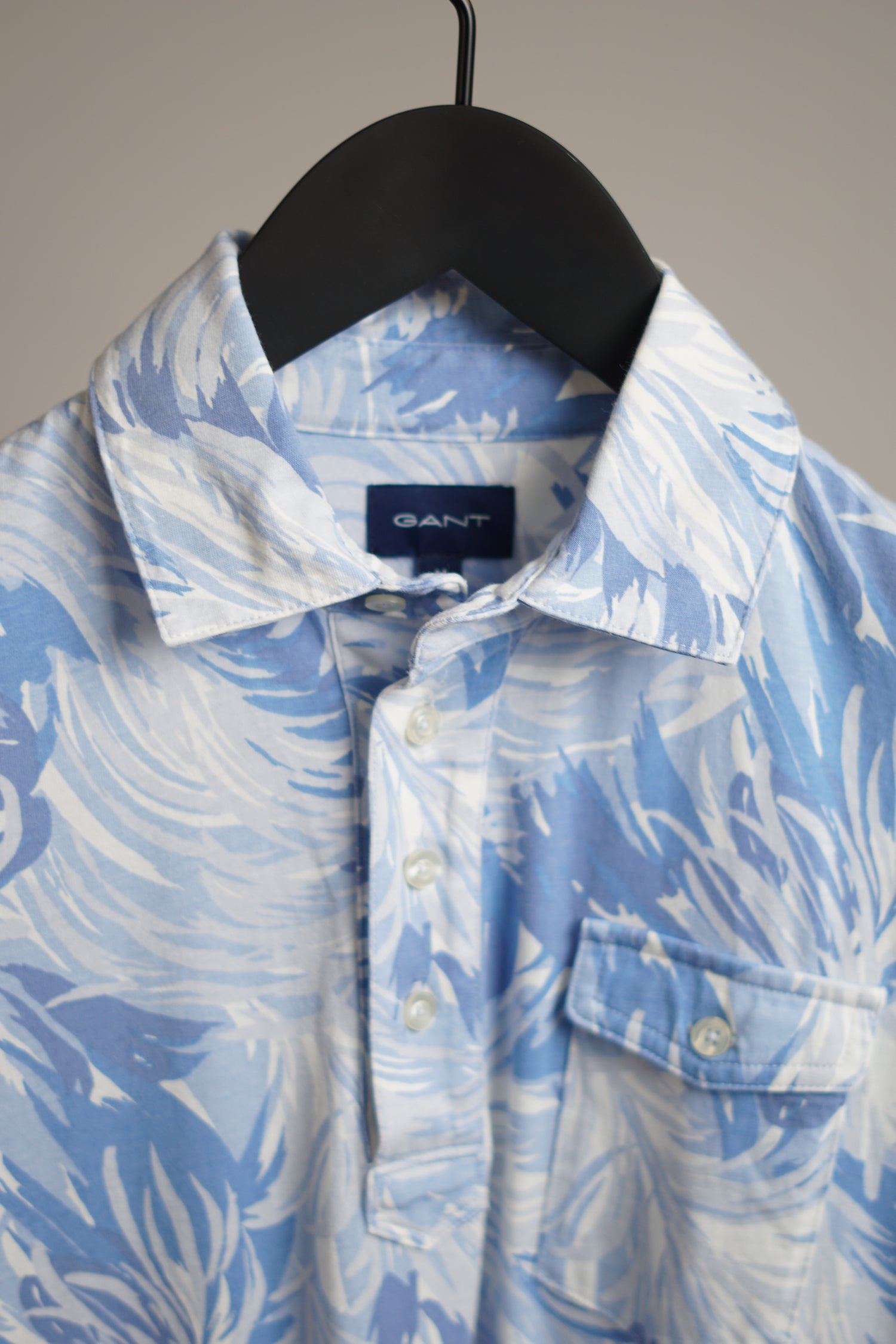 Gant Light Blue Flower Leaf Polo Shirt