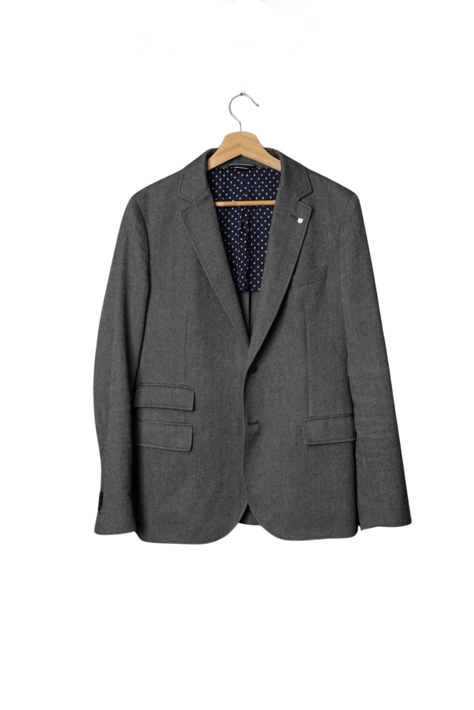 Gant Grey Weekender Fit Wool and Cotton Sport Jacket Blazer