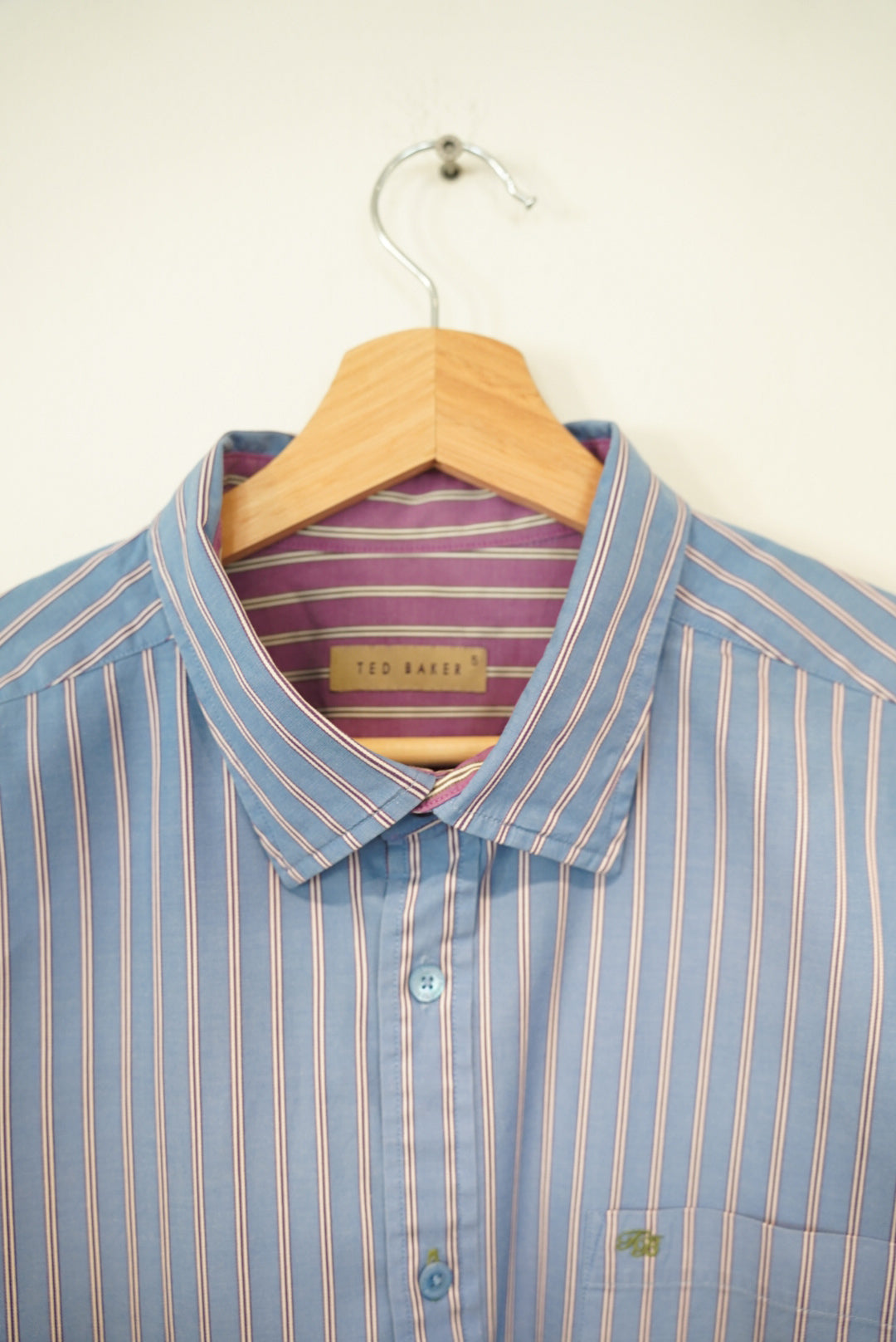 Ted Baker Blue and Purple Striped Cotton Shirt