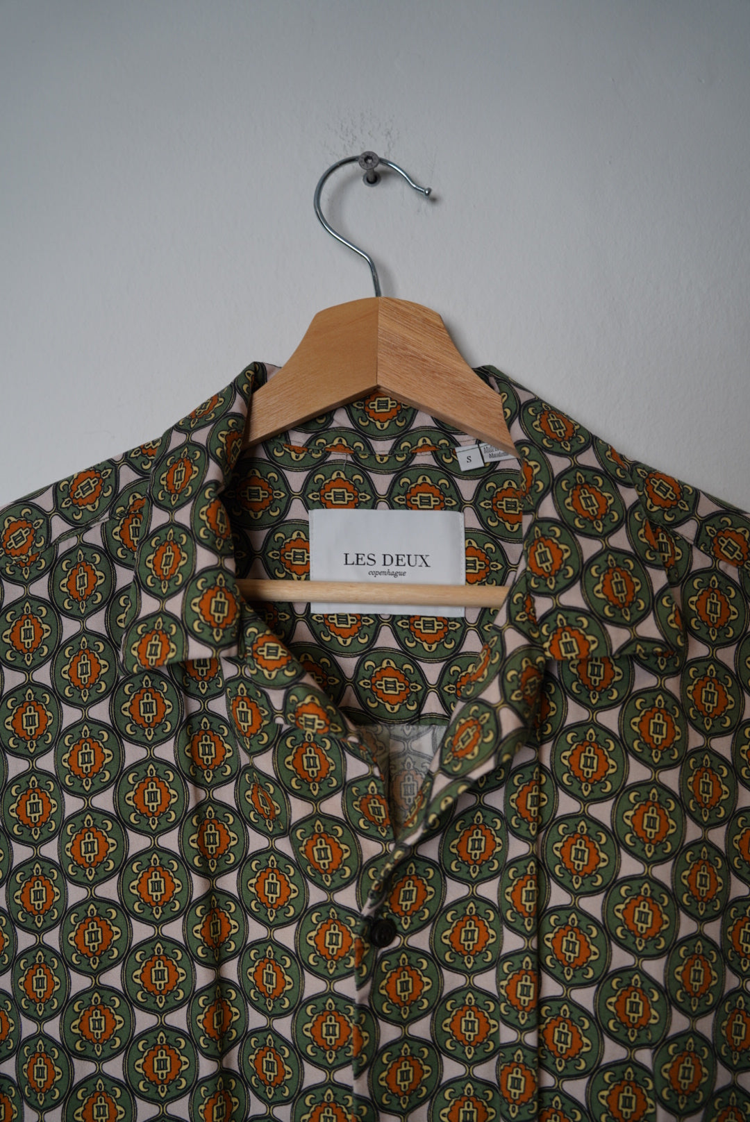 Les Deux Pink and Green Short Sleeved Cotton Shirt