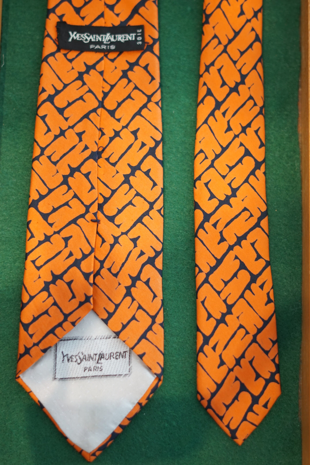 Yves Saint Laurent Orange Vintage Silk Tie