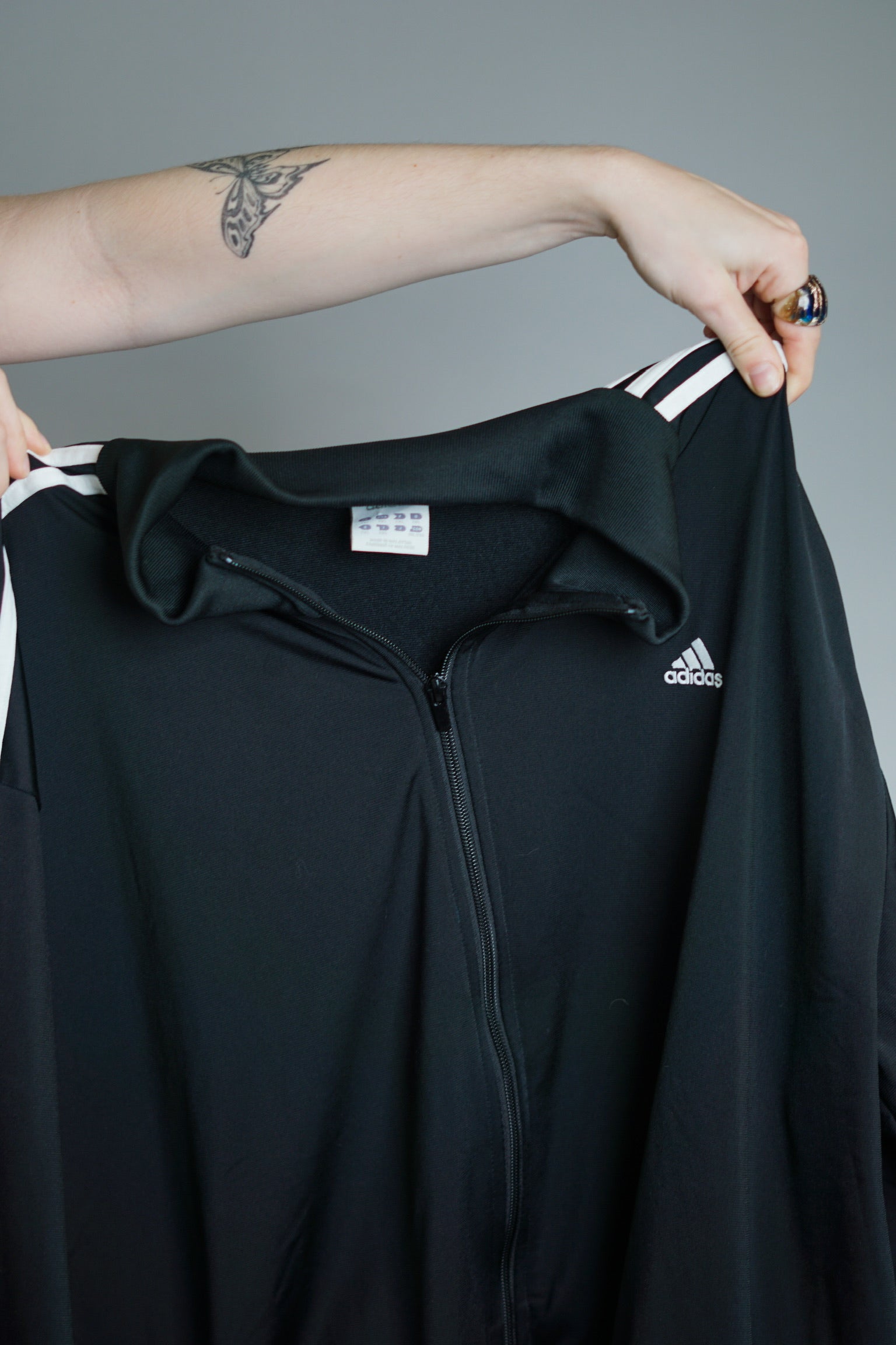 Adidas black zip on sale hoodie