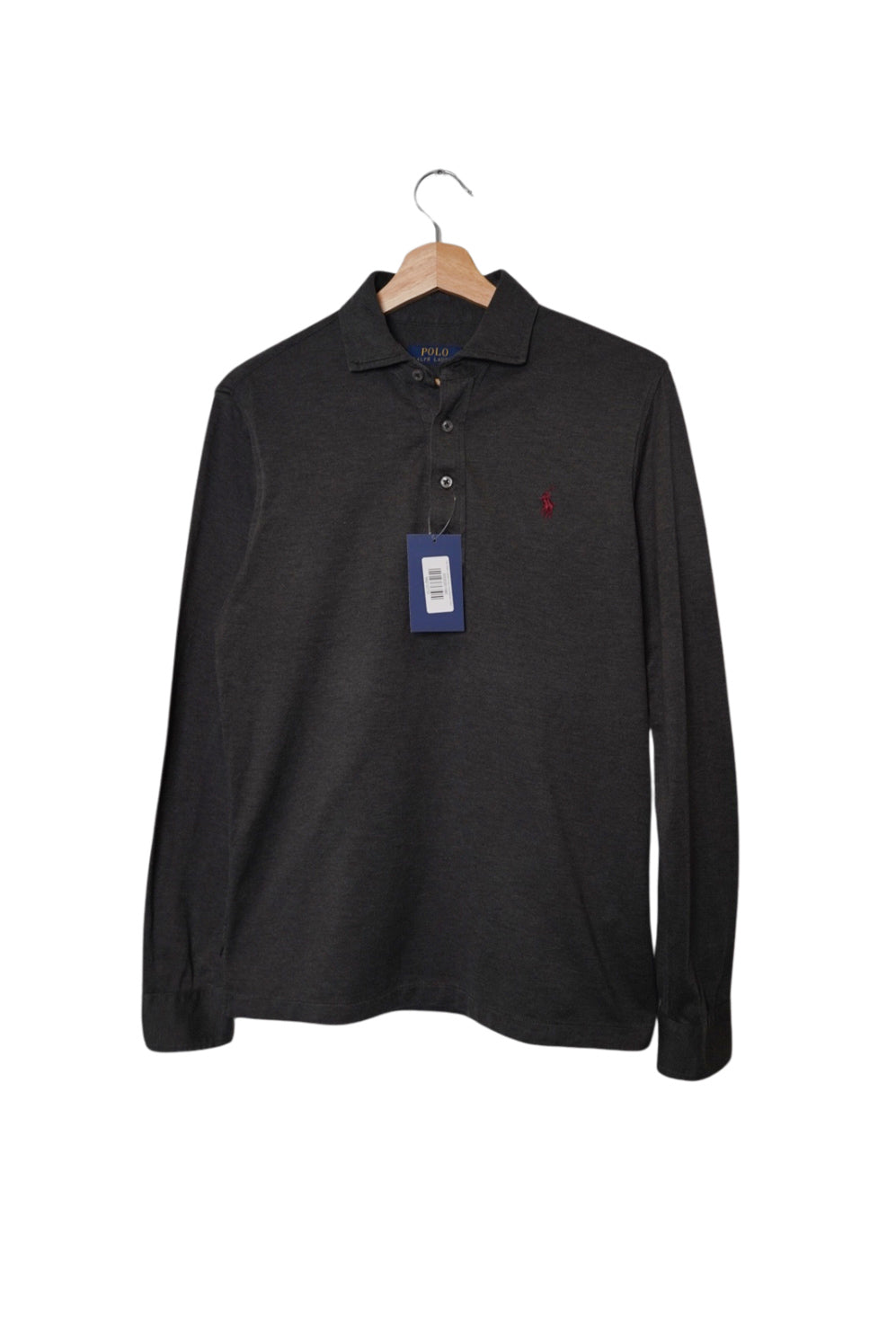 Polo Ralph Lauren Grey Long Sleeved Cotton Polo Shirt