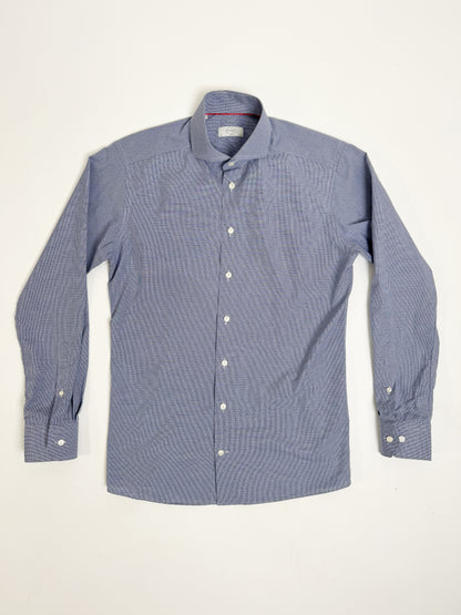 Eton Ocean Blue Dotted Slim fit Shirt