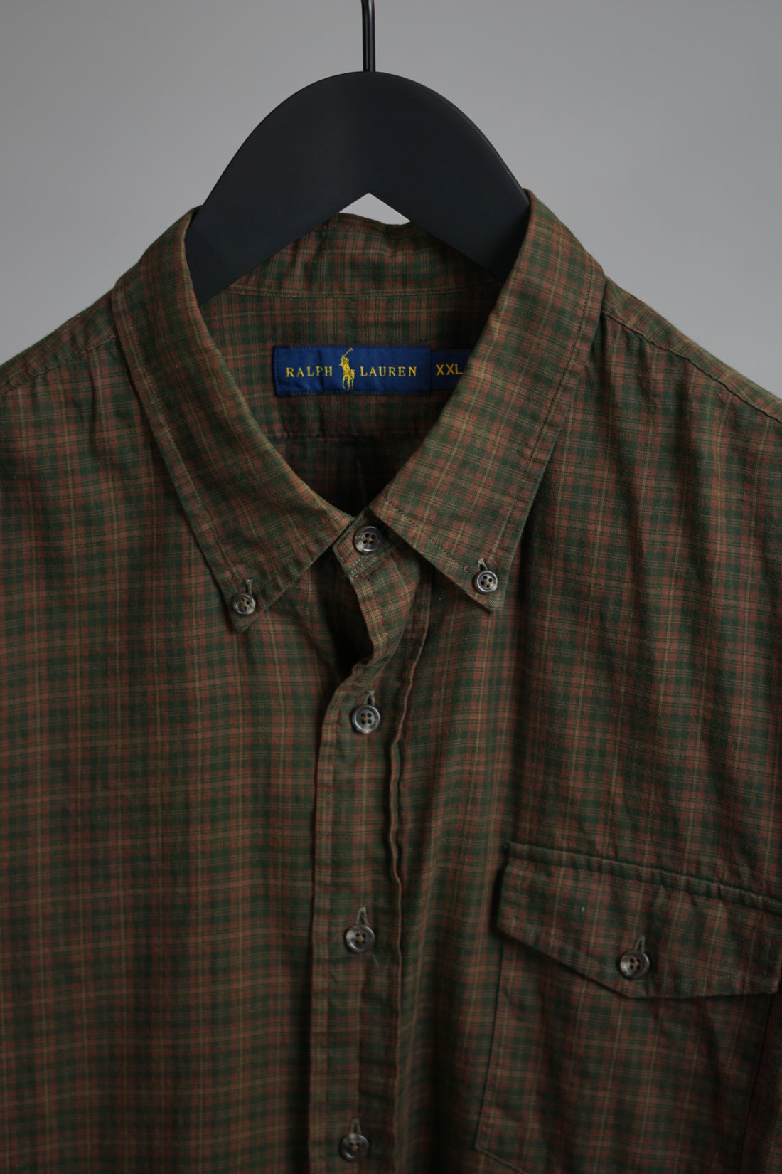 Ralph Lauren Green and Brown Checkered Shirt