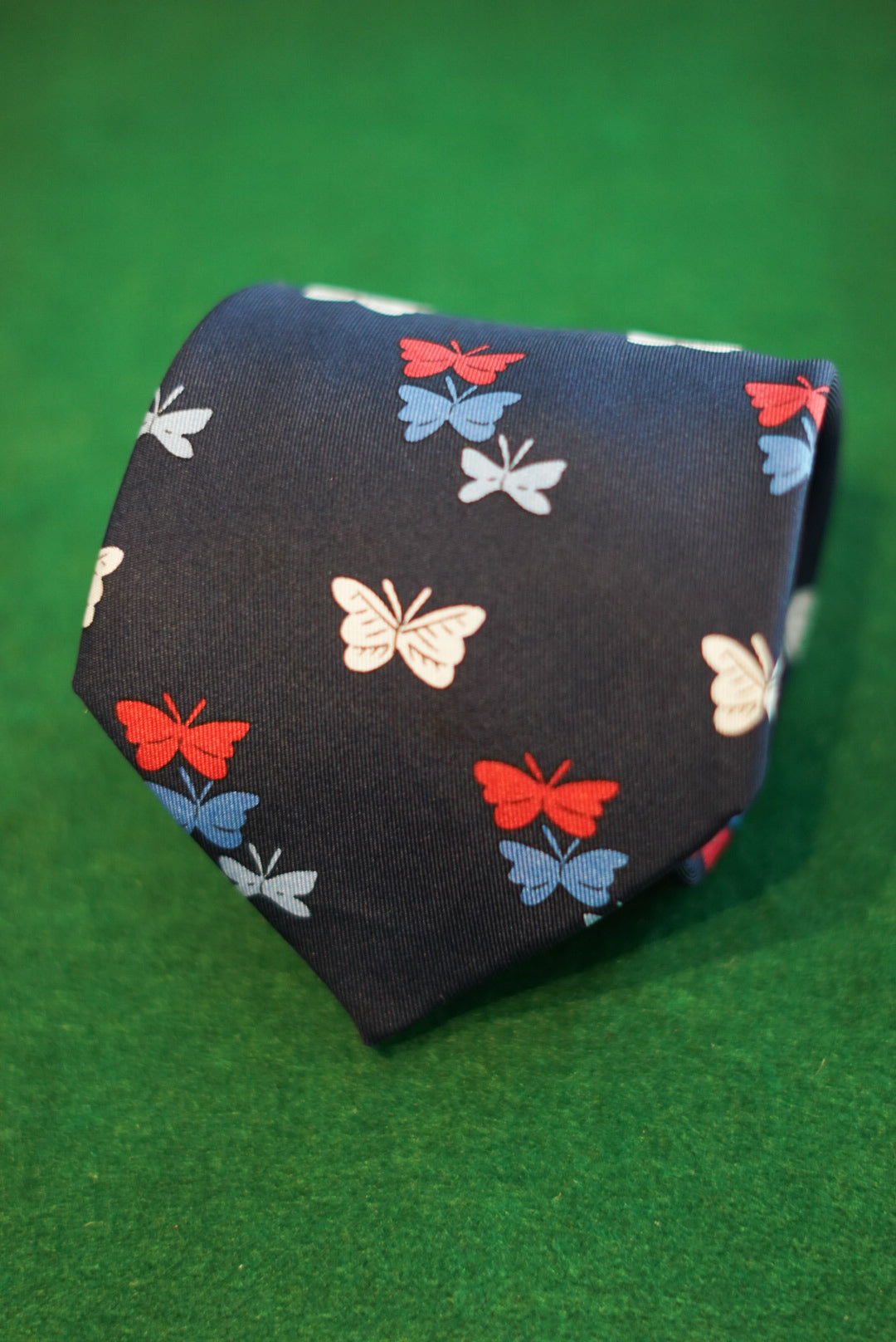 Hermés Navy Butterfly Vintage Seidenkrawatte