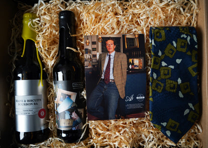 Gift box: Cerruti Blue and Green Sqaure Print Vintage Silk Tie