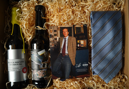 Gift box: Vintage Light Blue and Striped Striped Silk Tie