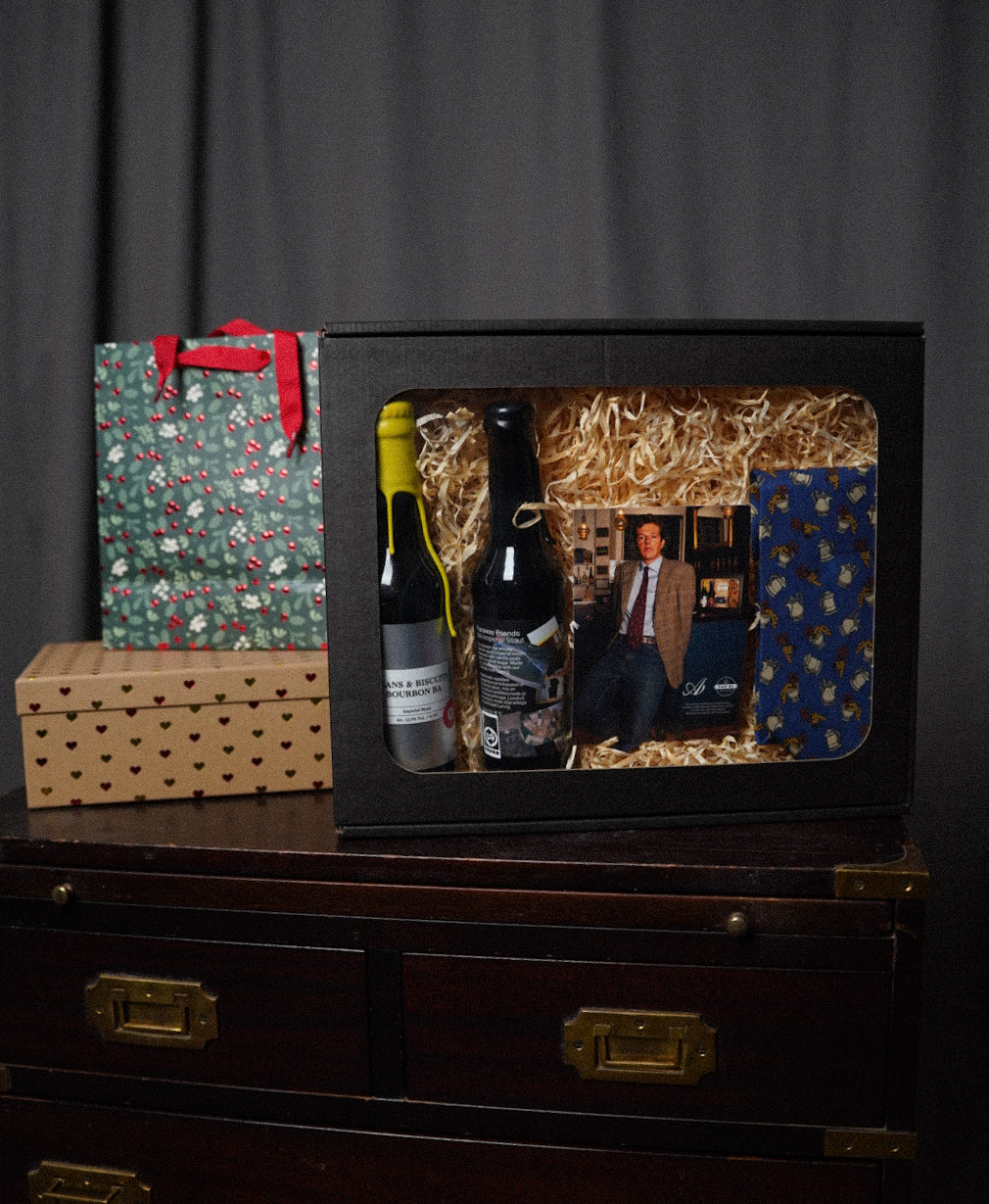 Gift Box: Longchamp Azure Blue Pot and Berry Print Silk Tie