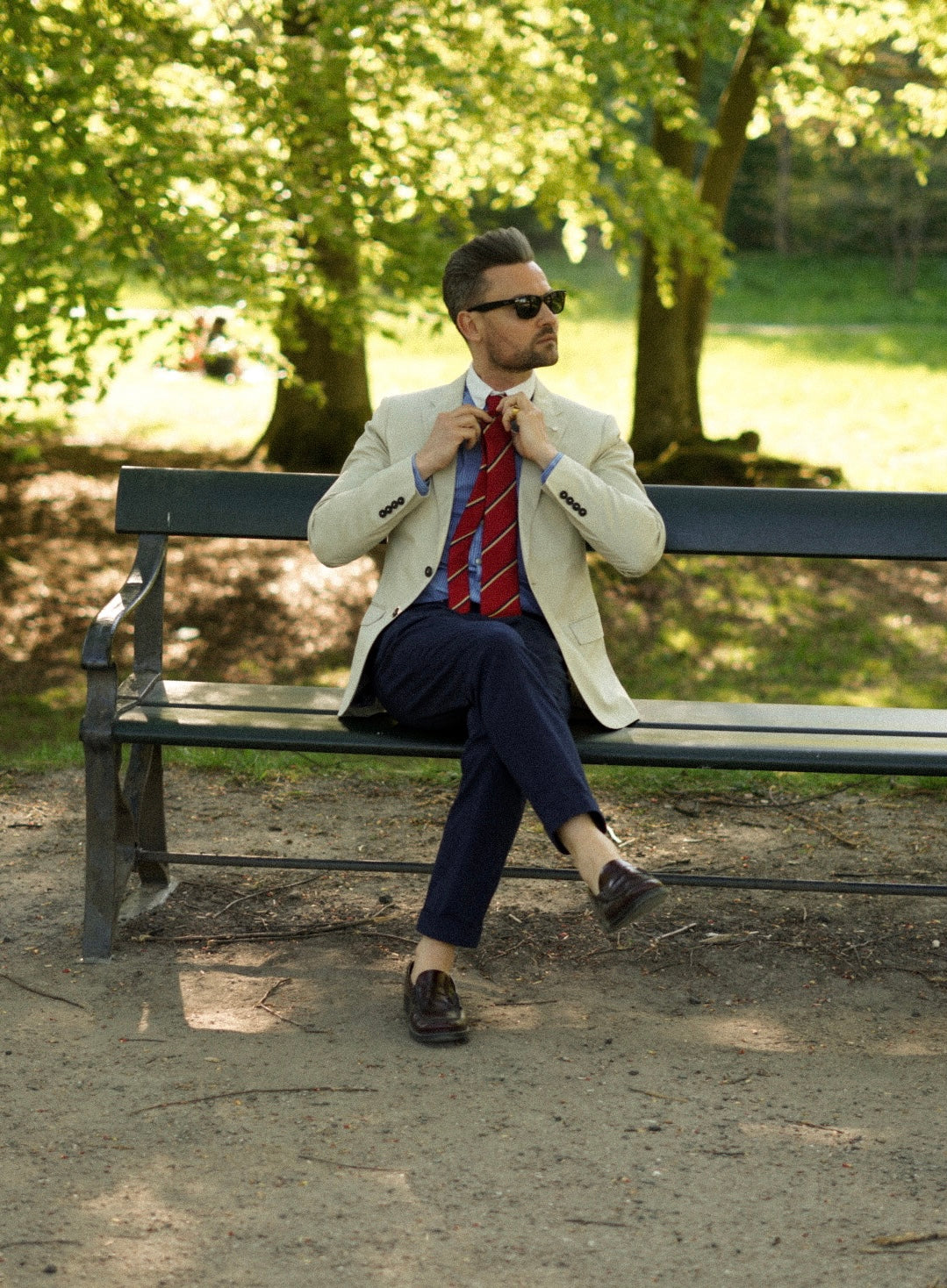 Paul Smith Red &amp; Blue/White Striped Silk Tie