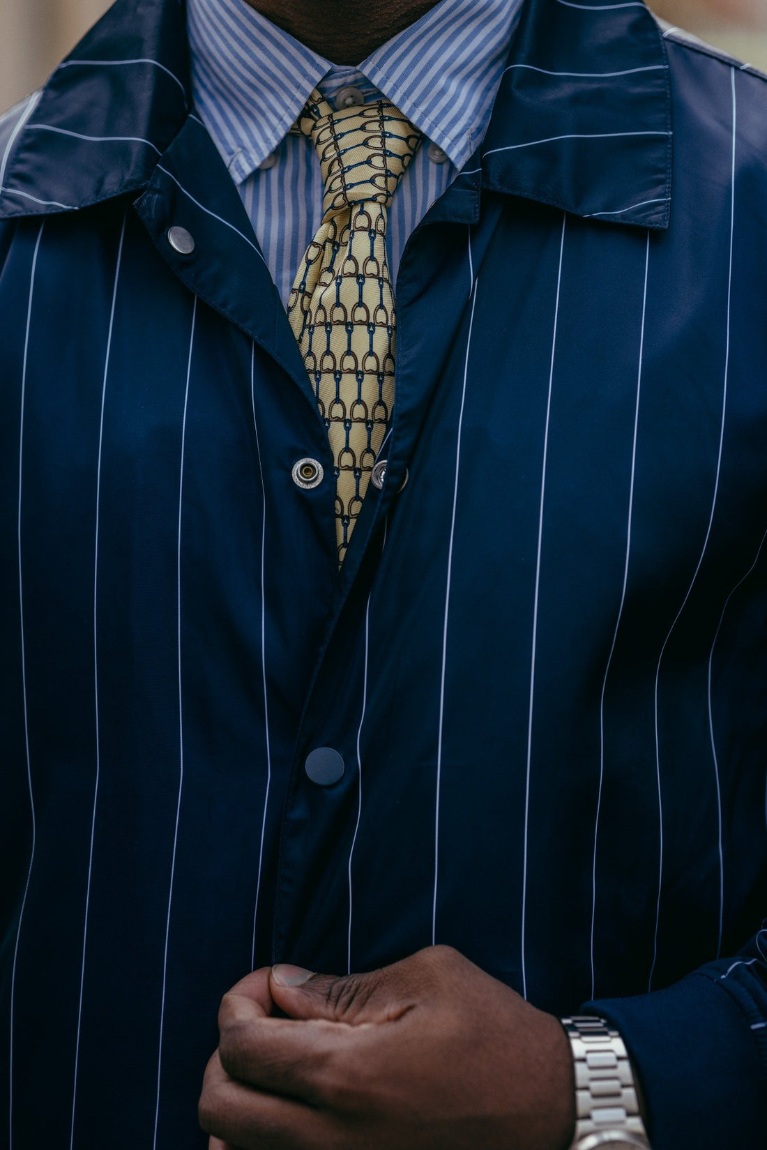 Gant Rugger Navy Striped Coach Jacket