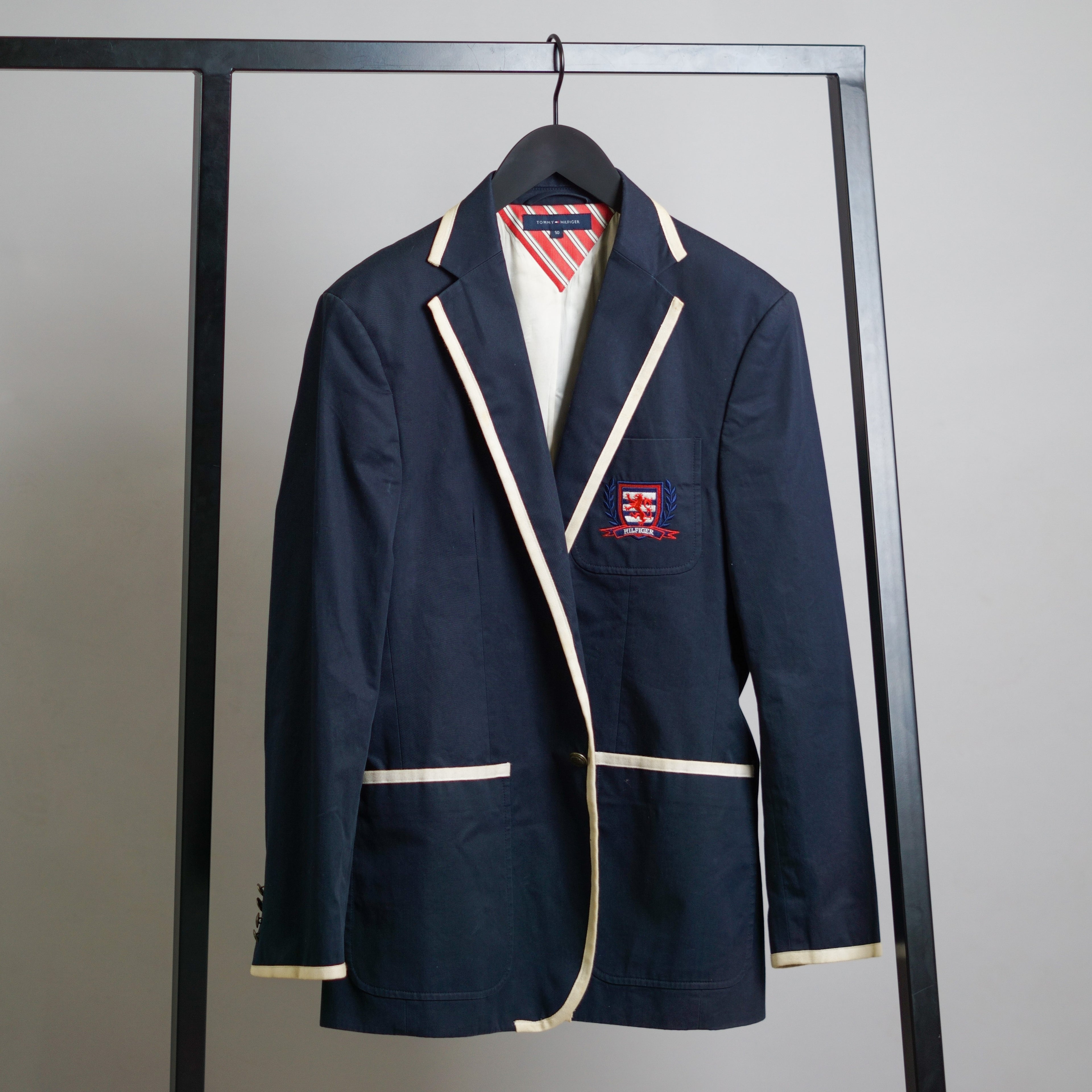 Tommy Hilfiger Navy Ivy League Cotton Blazer