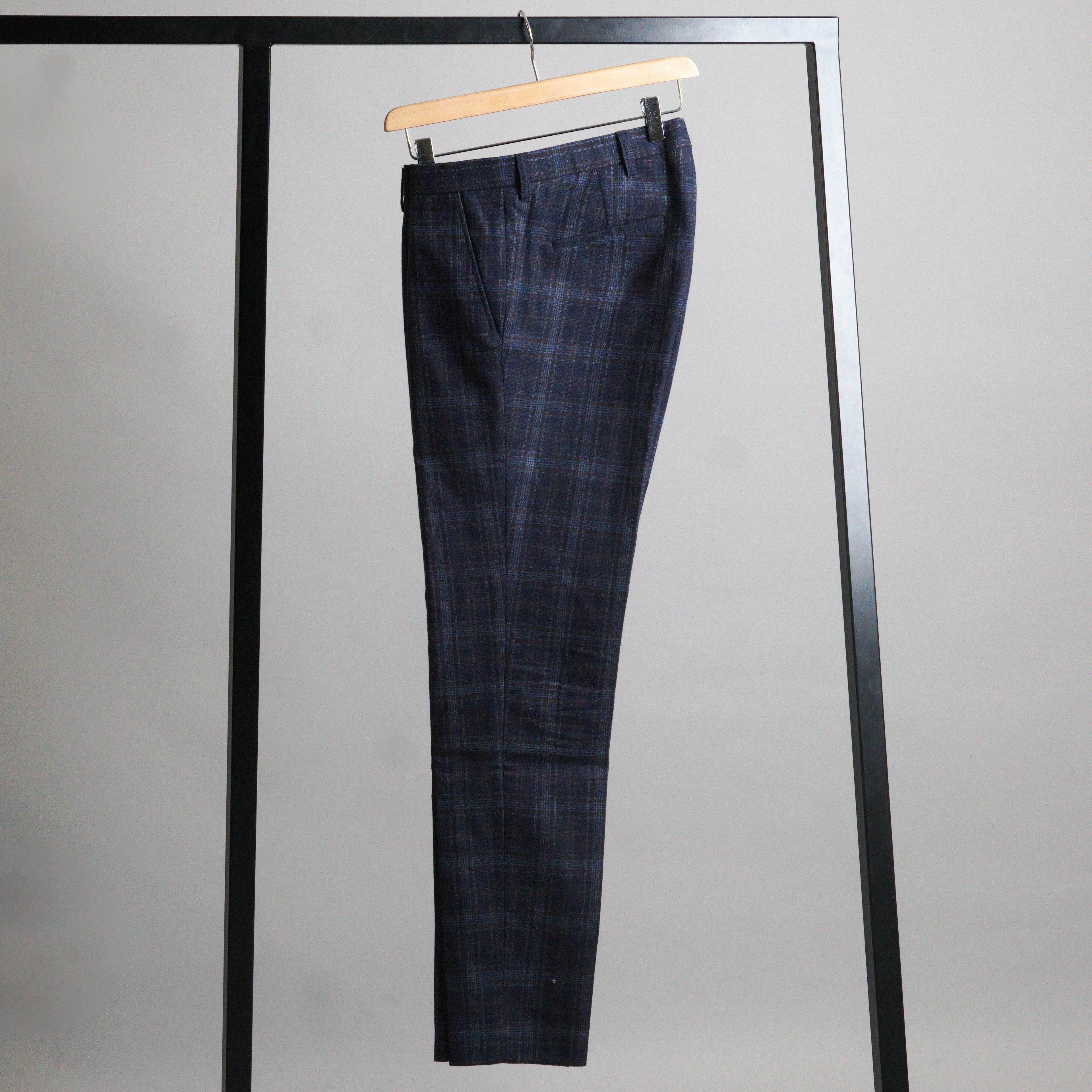 Bertoni Sky Captain Dark Checkered Dress Pants