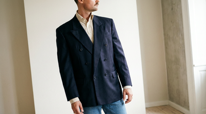 Tiger of Sweden Navy Double-Breasted Blazer